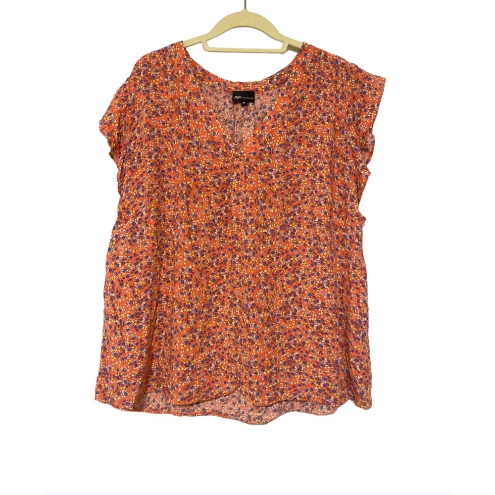 Jones New York Floral Orange Blouse